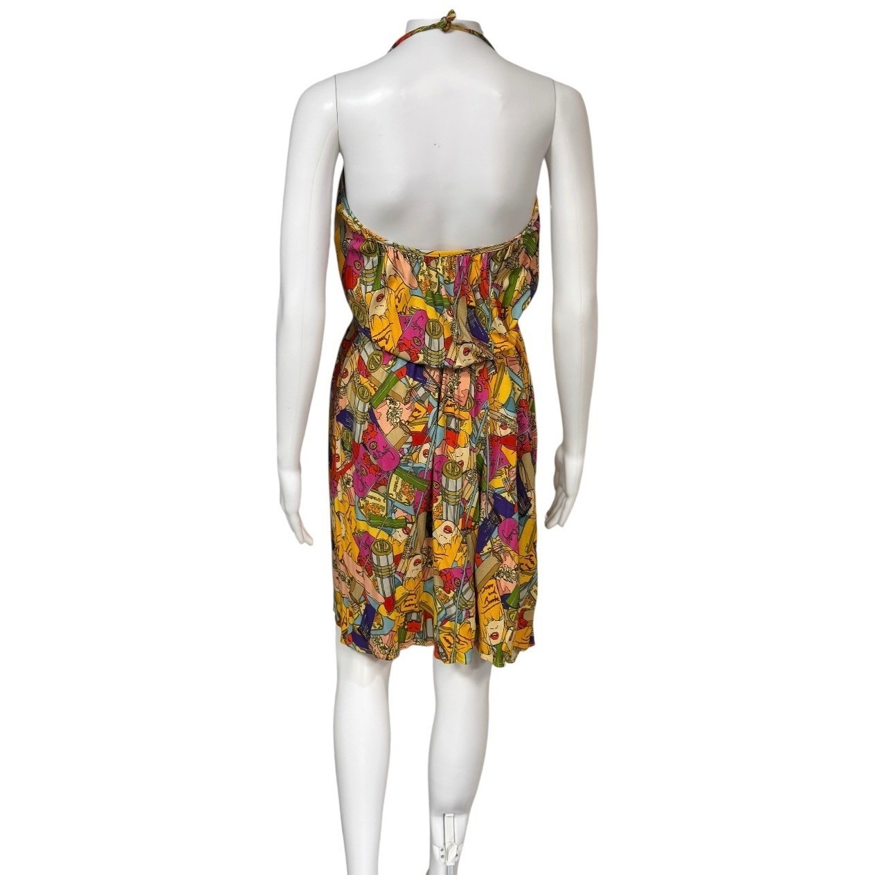Basso & Brooke Pop Art Graphic Halter Dress Multicolor Made In Italy Size 6 Us — image 6 of 8